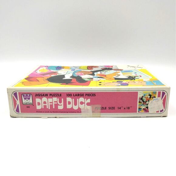 Daffy Duck Refrigerator Raid Large 100 Pc Puzzle 14x18 Whitman 1974 Looney Tunes - Picture 4 of 4